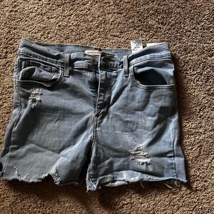 Distressed Denim Shorts